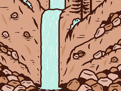Waterfall illustration waterfall