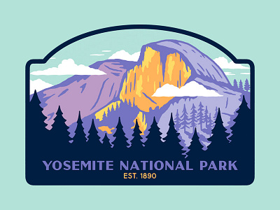 Yosemite National Park illustration national park sendero yosemite