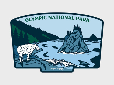 Olympic National Park illustration national park olympic sendero