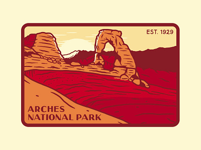 Arches National Park arches illustration national park sendero