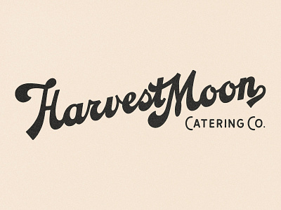 Harvest Moon catering hand lettering illustration lettering script