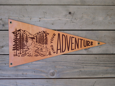 Adventure Pennant adventure camping hand lettering illustration lettering mountains