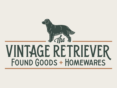 The Vintage Retriever branding dog hand lettering illustration lettering retriever