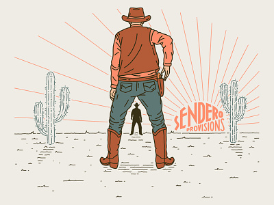 Quick Draw cactus cowboy desert illustration saguaro sendero western