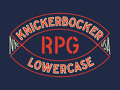 KMFG x LC WIP badge hand lettering knickerbocker lettering lowercase new york