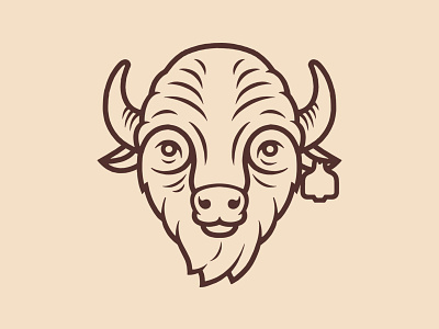Bison bison buffalo illustration