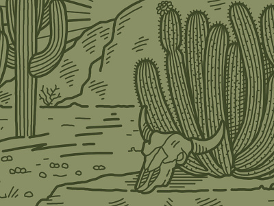 Organ Pipe bison cactus desert illustration organ pipe saguaro west