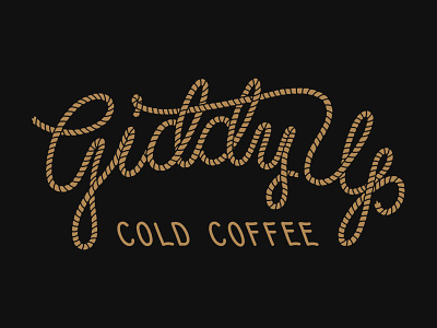Giddy Up branding coffee hand lettering lettering rope type western