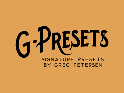 G-Presets branding hand lettering lettering photography presets type typography