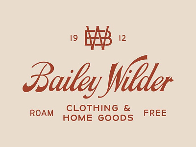 Bailey Wilder 01 branding hand lettering lettering logo monogram script type typography