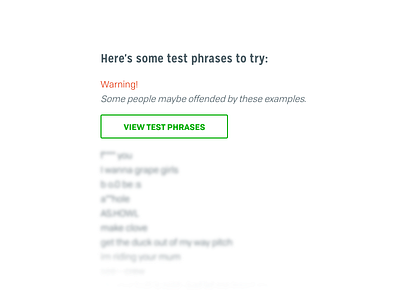 Test Phrases prototpye ui