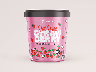 Strawberry Yogurt Packaging Design mockup packaging strawberries