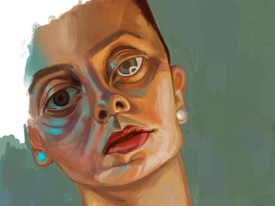 Untitled digital painting face illustraion pricreate unfinished woman