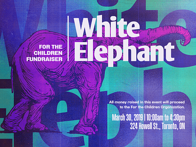 White Elephant banner elephant gift exchange