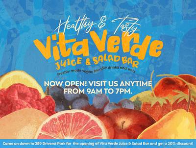 Vita Verde banner food healthy juice tropical vegan vegetarian