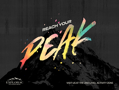 Reach Your Peak ad banner mountain outdoor gear peak