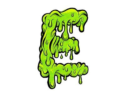 E dripping drippy drips e letter procreate text