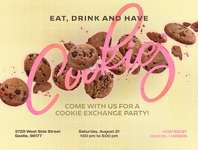 Eat Drink and have Cookies ad bake sale banner banner design canva cookies cute event food party poster