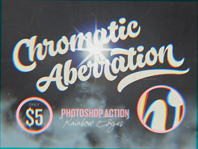 Chromatic Aberration Photoshop Action blurry download effect gumroad photoshop action rainbow edges resources