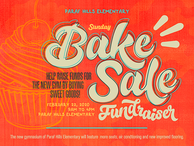 Paraf Hills Elementary Bake Sale ad bake sale banner canva design fundraiser poster school