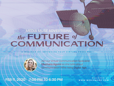 The Future of Communication ad banner canva communication event future poster webinar