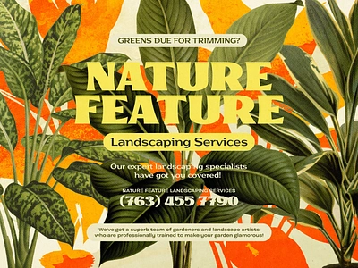 Nature Feature Landscaping Services ad banner design landscaping nature plants poster