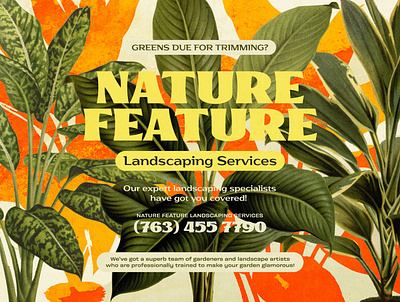 Nature Feature Landscaping Services ad banner design landscaping nature plants poster