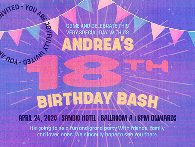 Andrea's Birthday ad banner birthday canva celebrate party poster