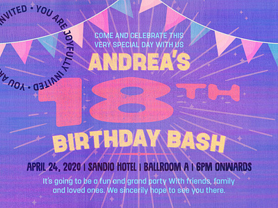 Andrea's Birthday ad banner birthday canva celebrate party poster