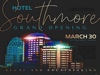 Hotel Southmore Grand Opening ad banner canva design event grand opening hotel poster toronto