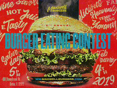 Burger Eating Contest ad banner burgers canva contest design eating event filter food poster