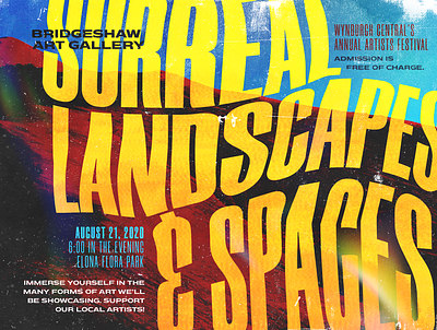 Surreal Landscapes and Spaces ad art artists banner canva design event gallery landscape painters poster