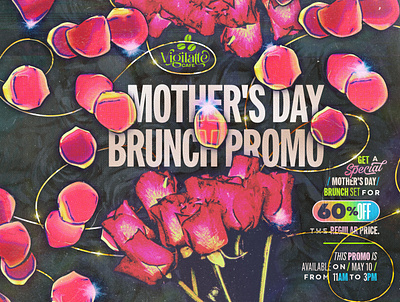 Mothers Day Brunch Promo ad banner brunch canvas day design dining discount event floral flowers love mom mothers poster restaurant roses sale