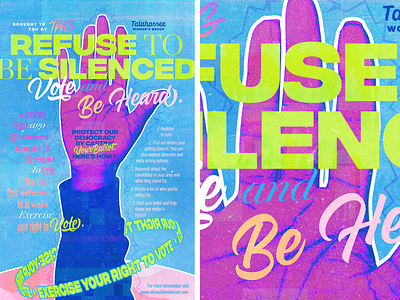 Refuse to be Silenced ad banner bright canva colorful event neon poster vote voting