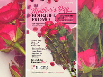MOTHERS DAY ad bouquet canva design flowers mom mothers day poster promo roses sale