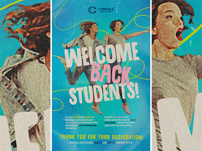 WELCOME BACK STUDENTS canva covid design health high school poster saftey school students