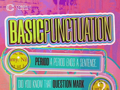 Basic Puncuation academic ad banner canva colourful design garmmar high school learning poster punctuation teenagers