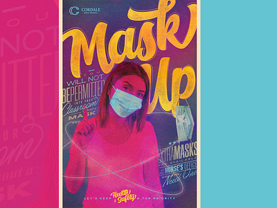 Mask Up ad banner canva covid design health and safety high school masks poster