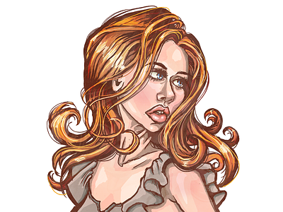 Messy Hair digital painting hair illustration messy woman