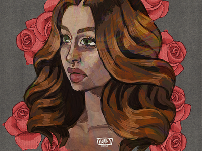 Roses digital art digital painting illustration lady portrait woman