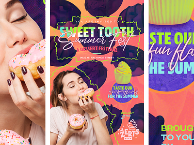 Sweet Tooth Summer Festival canva desserts event festival food poster summer