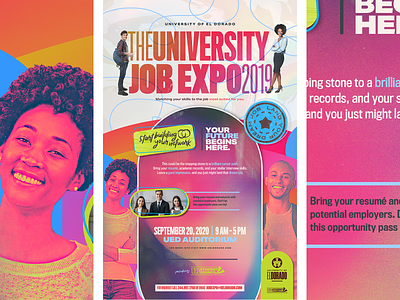 The University Job Expo ad banner canva employment event job fair jobs poster school students university