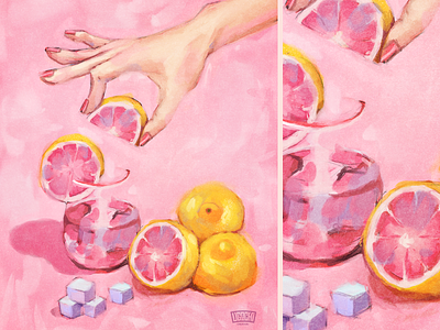 LEMMZZZZ digital painting fruit girly hand illustration lemons procreate