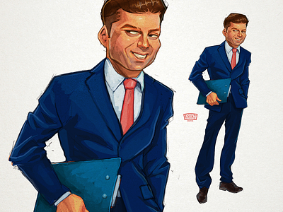 American Psycho business illustration man suit white man