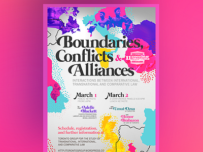 Boundaries geography law maps pink poster