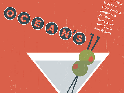 Oceans Eleven Poster film illustrator indy film fest martini movie poster vegas