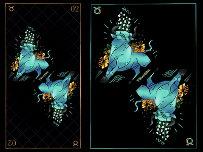 Taurus - Taureau digital floral graphic illustration ipad print procreate sign tarot taurus zodiac