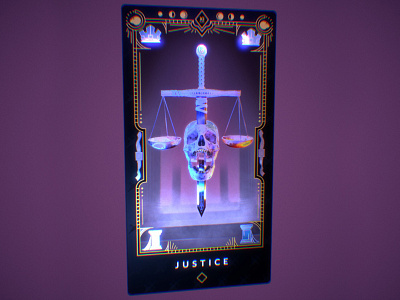 XI - JUSTICE Visualizer card colorful design digital digital illustration graphicdesign illustration justice nft nftart shiny tarot card