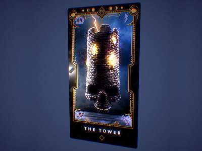 XVI - THE TOWER Visualizer 3d card collectible design digital illustration graphicdesign illustration nft nftart nftcard visualizer