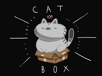CAT BOX box cat characterdesign characterdrawing colorful design doodle flat graphicdesign illustration pets